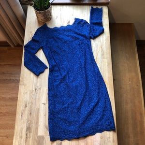 Adrianna Papell Royal Blue Lace Dress